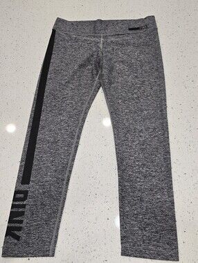 Victoria's Secret PINK YOGA Pants Leggings Womens Large Gray Gym Activewear